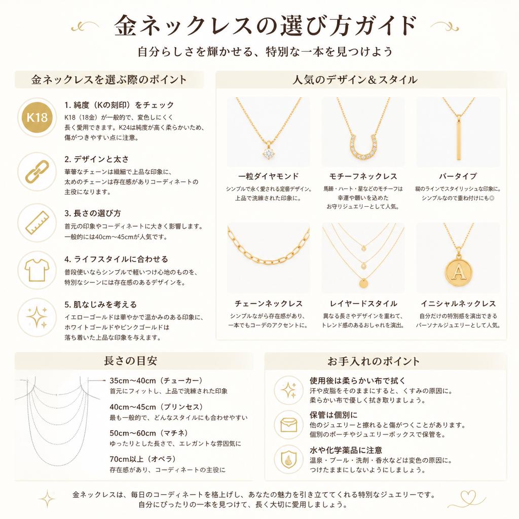 ジュエリーの選び方：金ネックレスの選択基準