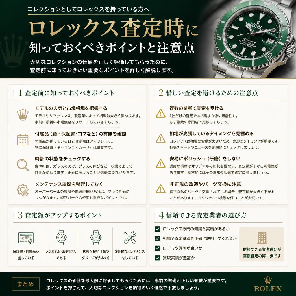 ロレックスコレクションを査定するときのポイント